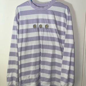 A-Lab long sleep purple and white stripped shit in Large